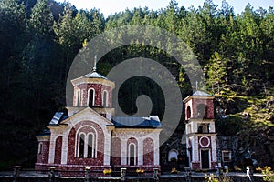 Orthodox church in forest of Mokra Gora mountain, Serbia.