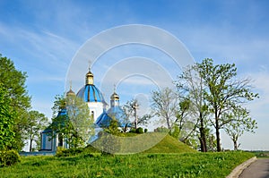 Orthodox church on the hill, Ukraine photo