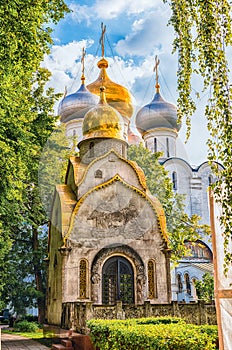 Orthodox church inside Novodevichy convent, iconic landmark in M