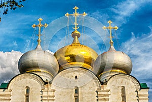 Orthodox church inside Novodevichy convent, iconic landmark in M