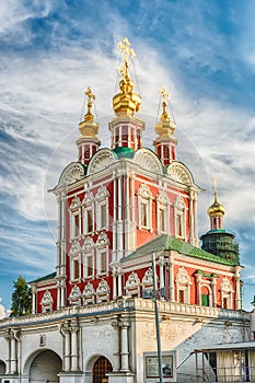 Orthodox church inside Novodevichy convent, iconic landmark in M