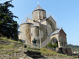 Orthodox church of Metekhi to Tbilisi in Georgia.