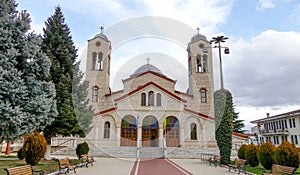 Orthodox church Mitropolitikos Naos Agias Triados in Ptolemaida city in Greece