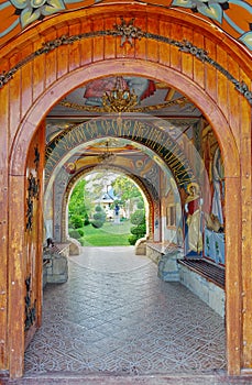 Orthodox church - Monastery Bujoreni - landmark attraction in Vaslui County, Romania