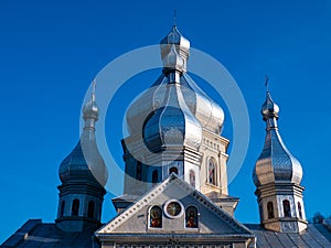 Orthodox Church in mountain setting. Ukraine