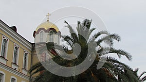 Orthodox church in Novy Afon, Abkhazia. Center of Orthodoxy in the Caucasus.