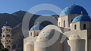 Orthodox church in Perissa , Santorini , Greece