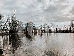 Orthodox church in Russia`s suburbs