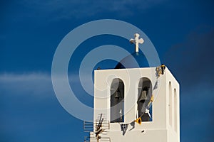 The orthodox church in Santorini