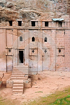 Orthodox churches carve in solid rock in Lalibela