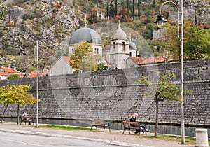 Orthodox Churches  inside walled city of Kotor, Montenegro