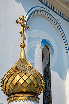 Orthodox cross at church dome