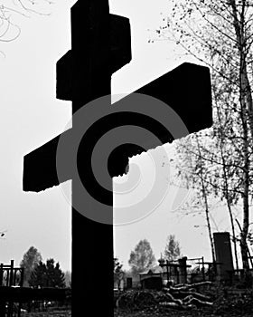 orthodox cross on the grave