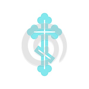 Orthodox cross icon, flat style