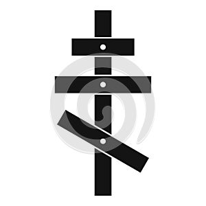 Orthodox cross icon, simple style