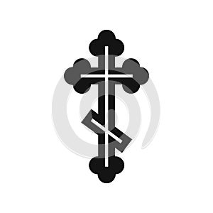 Orthodox cross icon, simple style
