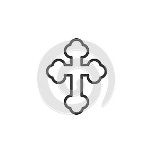 Orthodox cross line icon