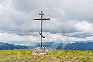 Orthodox cross on Polonina Rowna