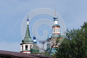 Orthodox dome Church in the city of Irkutsk