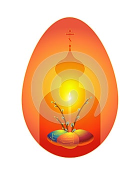 Orthodox Easter greeting card in shape of egg