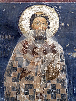 Orthodox Fresco of Saint Sava from Mileseva Monastery near Prijepolje, Serbia