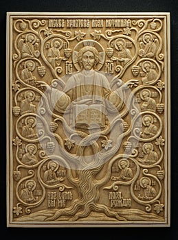 Orthodox icon carved from mammoth Tusk.