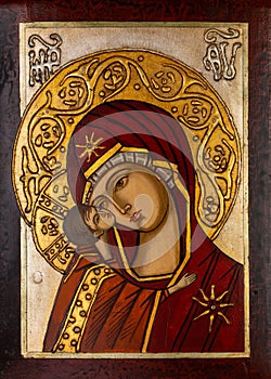 Orthodox Icon of Virgin Mary and Jesus