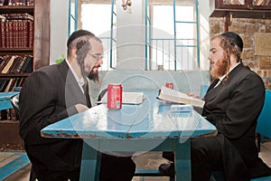 Orthodox jews study the bible in jerusalem