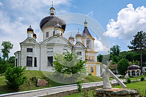 Orthodox Monastery Condrita in Moldova. Jesus Christ carrying the cross