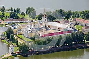 Orthodox monastery and lake Seliger, Tver region, Russia