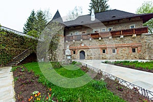 Orthodox monastery and monument to Petru Rares in Romania