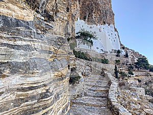 Orthodox monastry of Panagia Hozoviotissa on amorgos island, Greece, Cyclades