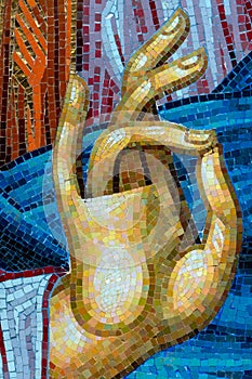 Orthodox Mosaic of the Right Hand of Jesus Christ, Blessing Gesture