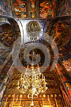 Orthodox painted wall of Cozia Monastery