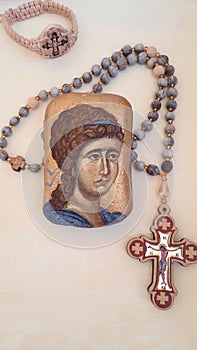 Orthodox prayer rope decorated with czech crystal beads preciosa