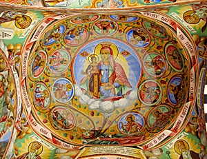 Orthodox religious christian icon painting in the church