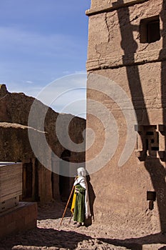 Orthodox rock-cut church in Lalibela in Ethiopia