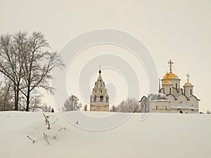 Orthodox Russia. Ancient cathedral in a Pokrovskiy