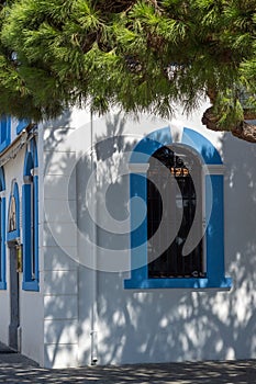 Orthodox Saint Nicholas Monastery located on two islands in Porto Lagos near town of Xanthi, Greece