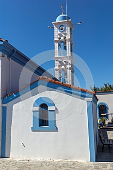 Orthodox Saint Nicholas Monastery located on two islands in Porto Lagos near town of Xanthi, Greece