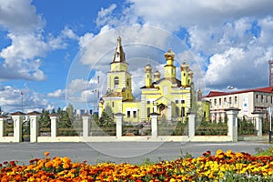 Orthodox St. Nicholas Church in the city of Nadym in the North of Western Siberia