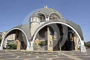 Orthodox temple in a modernist style photo