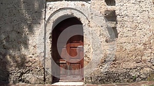 Orthodox temple in the mountain front door