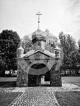 Orthodox Unite church. Artistic look in black and white