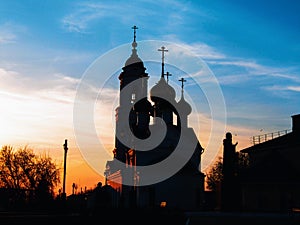 Orthodoxy church during sunset