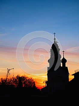 Orthodoxy church during sunset