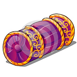 Orthopedic bolster with oriental ornaments isolated on white background. Vector cartoon close-up illustration.