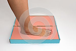 Orthopedic foam footprints or mold measurement from block to create custom made orthotics or orthopedic insoles