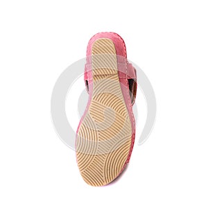 Orthopedic footwear for people with pronation of foot, top view on the sole