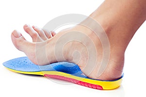 Orthopedic insole and female leg